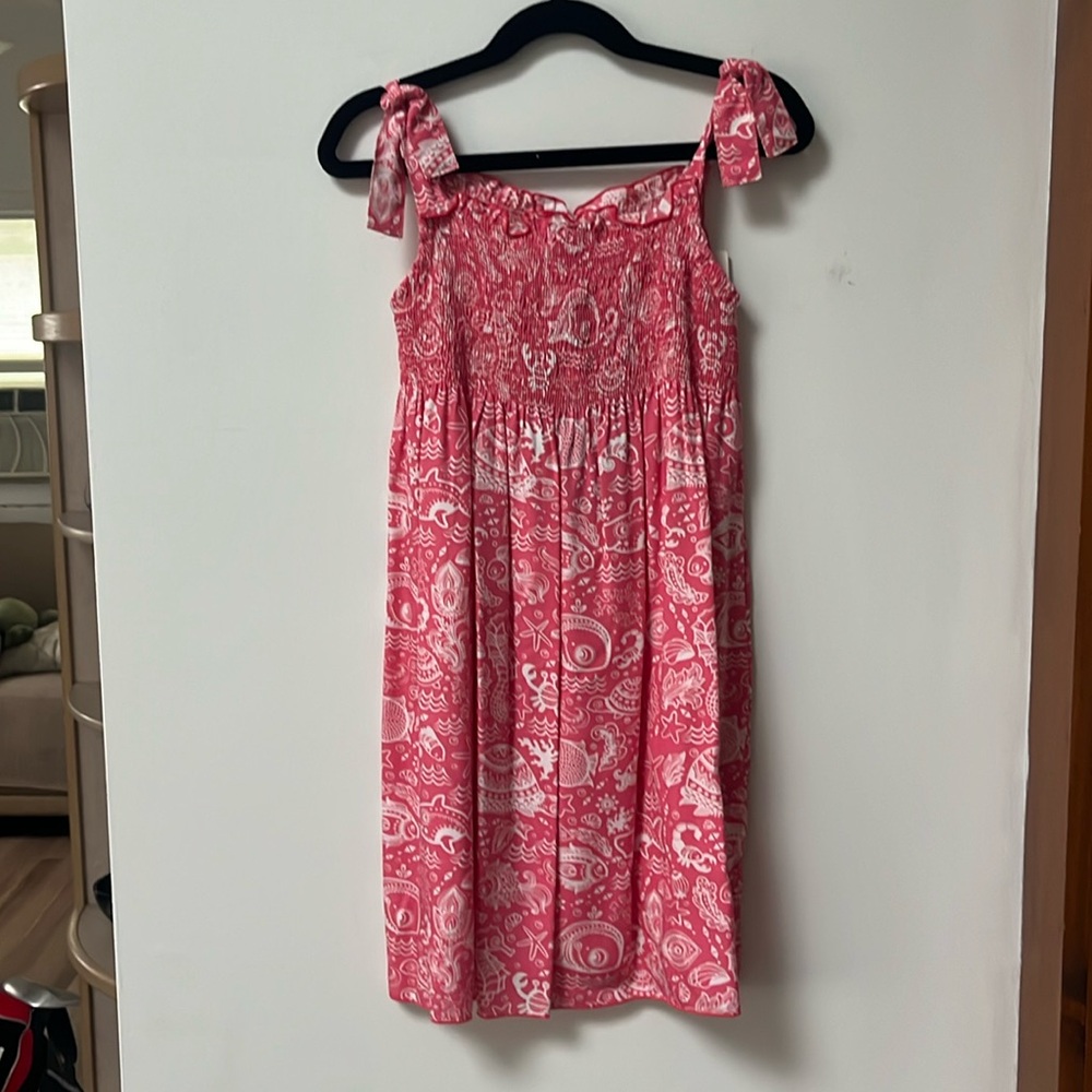 Tybee Island Girls Coral/White ELLA Sea Life Boho Sundress,One Size,4-6X,NWT